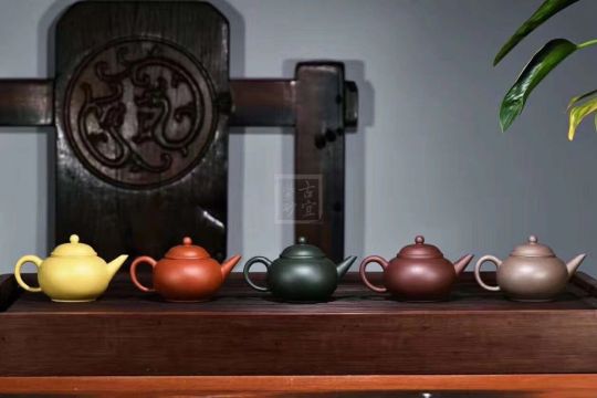 《五色土》綠泥，朱泥，紫泥，青灰泥，段泥純手工宜興紫砂壺茶具水平茶壺